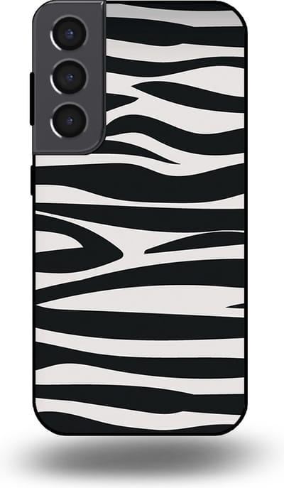 Smartphonica Telefoonhoesje geschikt voor Samsung Galaxy S22 met zebra opdruk - TPU backcover case met zebra print design - Zwart Wit geschikt voor Samsung Galaxy S22