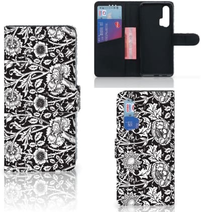 Honor 20 Pro Hoesje Black Flowers