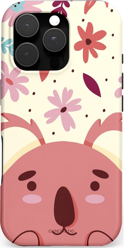 Casetastic hoesje geschikt voor Apple iPhone 16 Pro - MagSafe - Dubbellaagse bescherming - Koala knuffel - Fashion Case - Koraal Crème Lichtroze