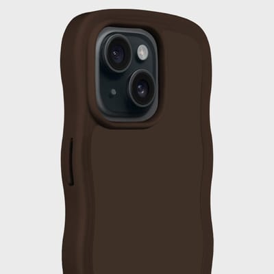 Holdit Wavy Case geschikt voor Apple iPhone 17e / 16e / 15 / 14 / 13 - Chocolate