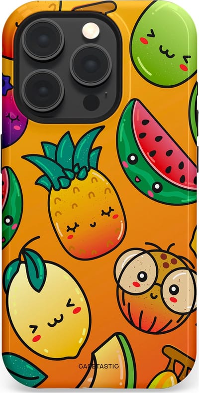 Casetastic Hoesje Geschikt voor Apple iPhone 15 Pro Magsafe - Stijlvolle Beschermende Duo-layer Case - Fruitastisch