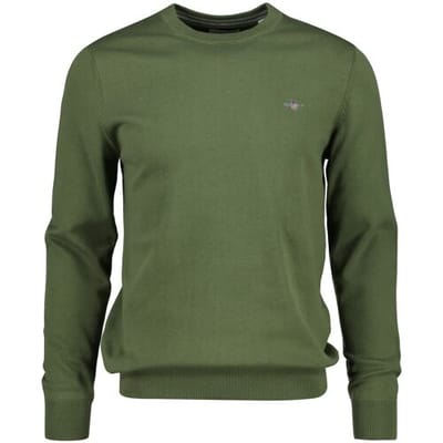 Gant Trui Classic Cotton Ronde Hals Dry Herb Green / male