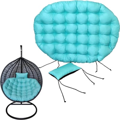 Tuinkussen Set - Hangstoel Kussen - Buiten Ontspannen - Waterdicht Materiaal - 120 x 95 cm - Turkoois