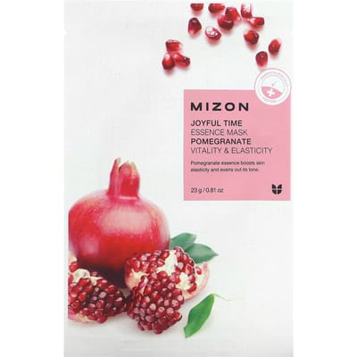 Mizon, Joyful Time Essence Beauty Mask, Pomegranate, 1 sheet, 23g (0.81oz) pink
