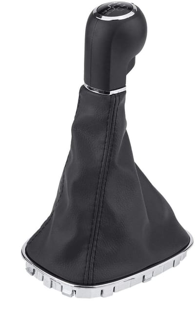 Dailygoods- Versnellingspook Hoes - Pookknop - Universele Pookknop - PU Leer - Zwart/Zilver - Afmetingen 16.5x13x26.5cm - Versnellingsknop