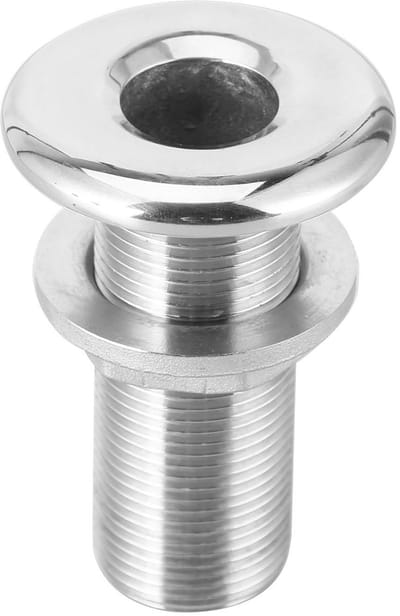 Allecto - Marine Straight Thru Hull Fitting - Waterafvoer - Universele Sanitair Klep - Zilver - Boot en Jachten - Hoogwaardige Kwaliteit
