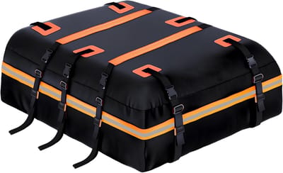 KZQ Waterdichte Dakbox 550 Liter - Geschikt Voor Alle Voertuigen Met Of Zonder Dakdrager - Incl Antislipmat 8 Verstevigingsbanden En 6 Deurhaken - Zwart