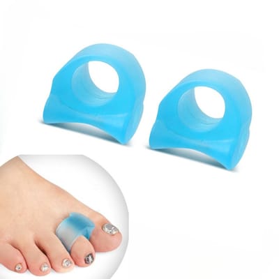 1 Paar Teenspreider siliconen - Tenenspreiders – Teencorrector - Zachte teencorrector - Toe straigntner - Teenbeschermer - Persoonlijke verzorging - Blauw - LOUZIR