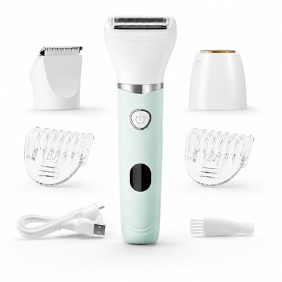2-in-1 Elektrisch Scheerapparaat Vrouw - Elektrisch Ontharingsapparaat en Ladyshave - Pijnloze Haarverwijdering voor Gezicht, Benen en Bikinilijn - Oplaadbaar