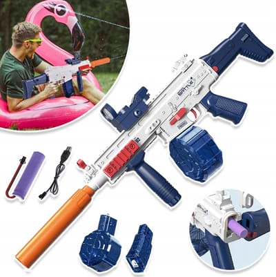 Elektrisch Waterpistool - Elektrisch Waterpistool Voor Volwassenen En Kinderen - Waterpistool Met Groot Bereik - 320 + 120 ml - Grote Capaciteit Voor Zwembad Strand En Buiten