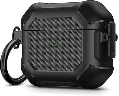 Hoesje Geschikt Voor Airpods Pro Case Zwart Oplaadcase Armor Case met Lock Beschermhoes