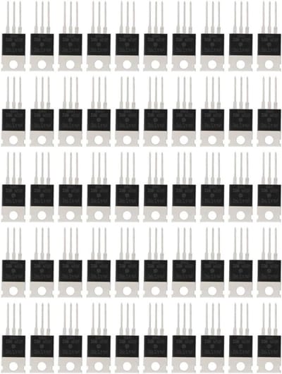 Transistor N-kanaal - Vermogen component - Stroom regelen - Hoge stroomsterkte - 50 stuks - Zwart