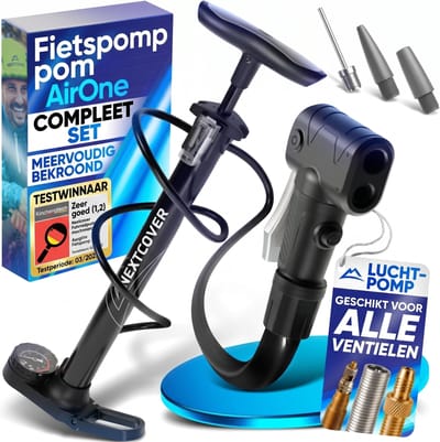 Nextcover Fietspomp - Airflow Technologie - Vloerpomp - Met Manometer - Zwart