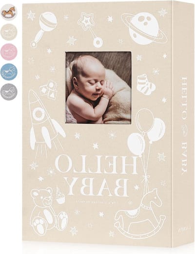 Baby Fotoalbum 6x4 met 300 Pouches, Linnen Newborn Fotoalbum met Schrijfruimte, Herinneringen Boek voor Kinderen en Babyshower Cadeau