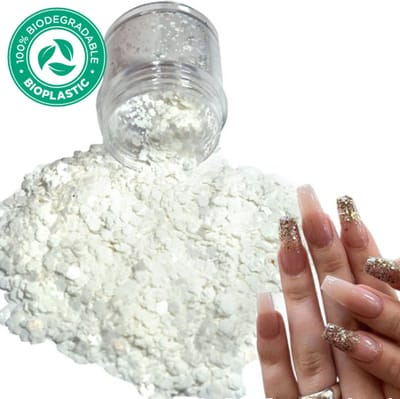Chunky Glitters (Wit) [Volume 8g - Festival Glitter Outfit Nagel Decoratie Versiering - Manicure Kunstnagels Nepnagels Acryl Nagels - Kinderen Volwassenen Dames Glitters]