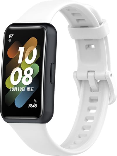 TPU Smartwatch bandje - Geschikt voor Huawei Band 7 TPU bandje - wit - Strap-it Horlogeband / Polsband / Armband - Huawei Band 7