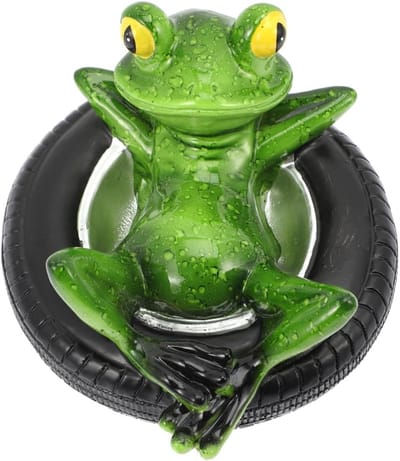 SnelShoppen - Decoratieve Drijvende Tuinbeeldjes - Groene Kikker Ornamenten van Hoogwaardige Hars - Tuinaccessoire voor Binnen en Buiten - Leuke Water