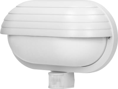 Buitenlamp met bewegingssensor MUSAM - Tuinverlichting 180° - Wandlamp buiten - Buitenverlichting met IP44 - Muurlamp 230 Volt voor max. 60 Watt - Wit
