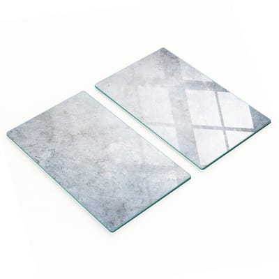 Decoratieve glazen snijplanken voor in de keuken met betonmotief, 2x30x52 cm