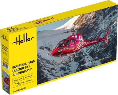 Heller Modelbouwpakket Militaire voertuigen - 80490 Heli Ecureuil H125 - AS 350 B3 - Air Zermatt Plastic - 1:48 - Modelbouw
