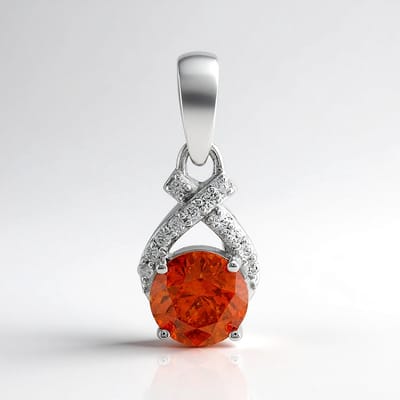 Cavill - Hanger 925 Sterling Zilver Rhodium - 0,93 ct Sfaleriet & 1 ct Zirkonen - Elegante Handgemaakte Kruisvorm - Sieraden met Certificaat