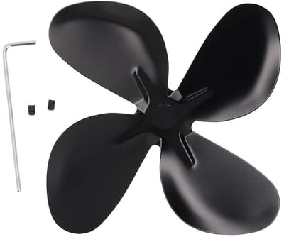 Vervangende Aluminium Ventilatorbladen voor Houtkachels en Open Haarden - 4 Bladen voor Verbeterde Luchtcirculatie