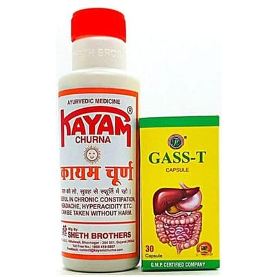 Koop online kayam churna en Gass-T Capsule combipakket voor Hyperaciditeit.