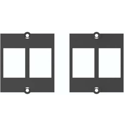 BACHMANN maatwerk module frame 2x Keystone met metalen beugel, zwart