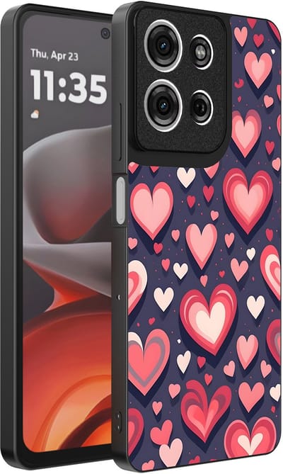 Smartphonica Telefoonhoesje Geschikt voor Motorola Moto G15 met Hartjes Opdruk - TPU Backcover Case With Heart Design geschikt voor Motorola Moto G15