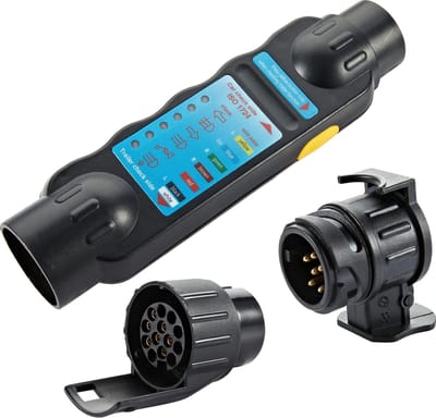 Aanhangwagen stekkerverbinding / Stekkertester Met 2 Adapters 7 en 13 Polig - Ook voor Caravan en trailer - ISO 1724 - 12V