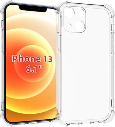 MobyDefend Hoesje - Geschikt voor iPhone 13 - Transparante Shockproof TPU Backcover - Verstevigde Hoeken - Volledig Doorzichtig