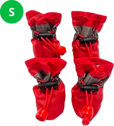 Livano Hondenschoenen Pootbeschermer - Hondenschoenen - 4 Stuks - Hondenschoentjes - Pootbescherming Hond - Waterbestendig - Rood S