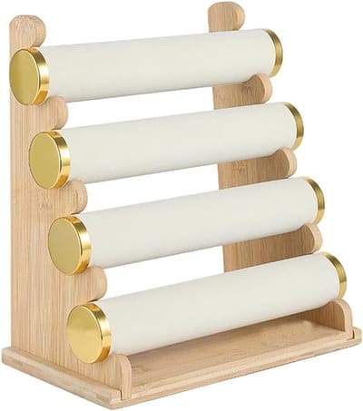Sieradenstandaard - Armbandhouder - Sieraden organiseren - Verwijderbaar ontwerp - 33 x 30 x 18 cm - Beige