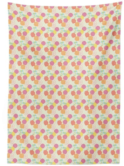 ABAKUHAUS Tafelkleed – Romantisch boeket 140x200 cm – Satijnmix – Multicolor