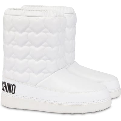 Moschino Heart Quilted Snow Booties White Größe: 35-36 | Stiefel Outlet | Damen | Weiß