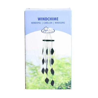 World of Weather Windgong - bladeren - aluminium - 11 x 64 cm - Tuin/balkon