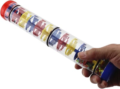 Regenmaker Stok - Muziek Speelgoed - Educatief Spelen - Realistische Geluiden - 30 cm - Multicolor