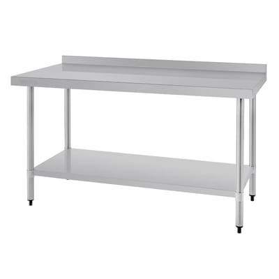 Vogue roestvrijstalen werktafel met achteropstand 1500mm