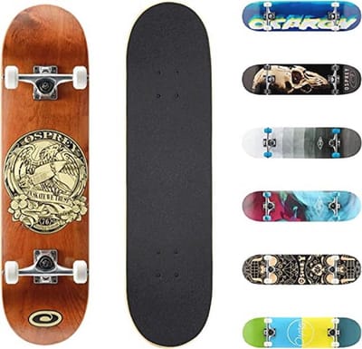 Complete Skateboard 31" x 8" voor Kinderen en Volwassenen - Dubbele Kick, Lichte Constructie, Inclusief Grip Tape en Wielen