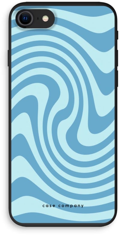 Case Company® - Hoesje geschikt voor iPhone SE 2020 hoesje - Swirl Blauw - Biologisch Afbreekbaar Telefoonhoesje - Bescherming alle Kanten en Schermrand