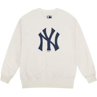 MLB Los Klassiek Bedrukt Ronde Hals Lange Mouwen Sweatshirt Unisex sweatshirt Ivoor 31MTC2941-50I L blue