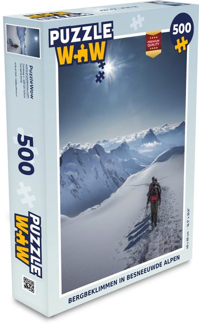 Puzzel Bergbeklimmen in besneeuwde alpen - Legpuzzel - Puzzel 500 stukjes