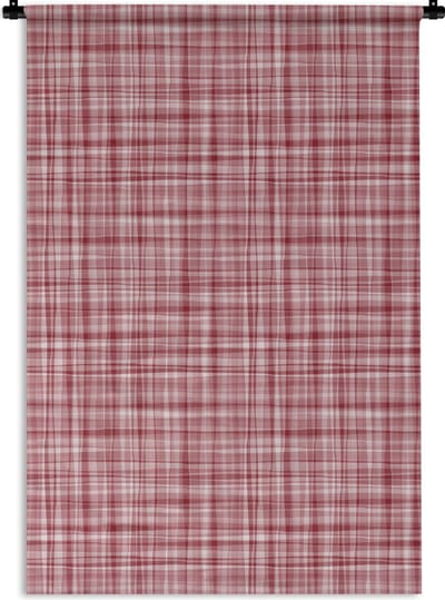 Wandkleed - Wanddoek - Patroon - Rood - Waves - 120x180 cm - Wandtapijt