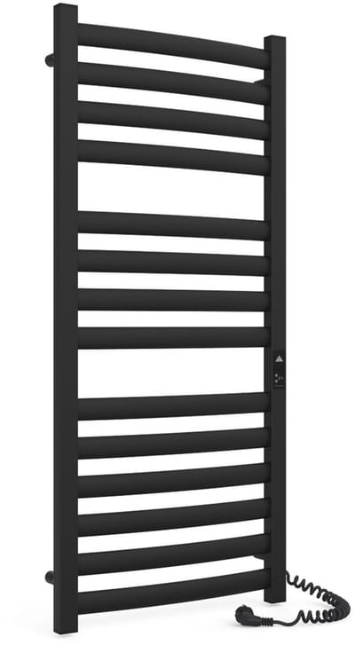 Elektrische handdoekradiator ATLANT PREMIUM 500x1200 met ECO-timer, 300W, Zwart