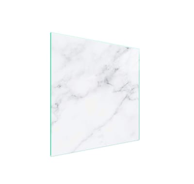 TMK ArtDeko Serie - Glazen Beschermplaat - 50x52 cm - Marmer Motief - Hittebestendig