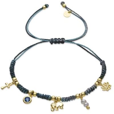 Luxenter Armband van 925 sterling zilver en veelkleurige zirkonia met 18-karaats goudkleurige afwerking - Rukful