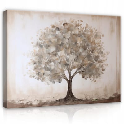 WALLARENA - Canvas schilderij - 100x70 cm - abstracte boom vintage voor slaapkamer en woonkamer