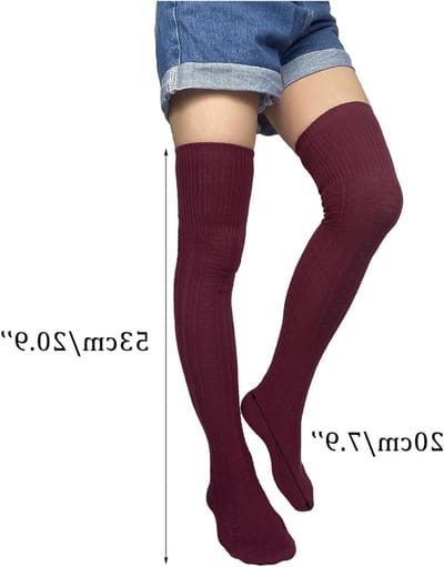 Dikke, Warme Overknee Kousen van Gebreid Katoen voor Dames en Meisjes - Perfect voor Koude Dagen en Casual Outfits