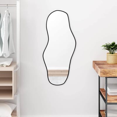 vidaXL - Wandspiegel - 90x40 - cm - zwart