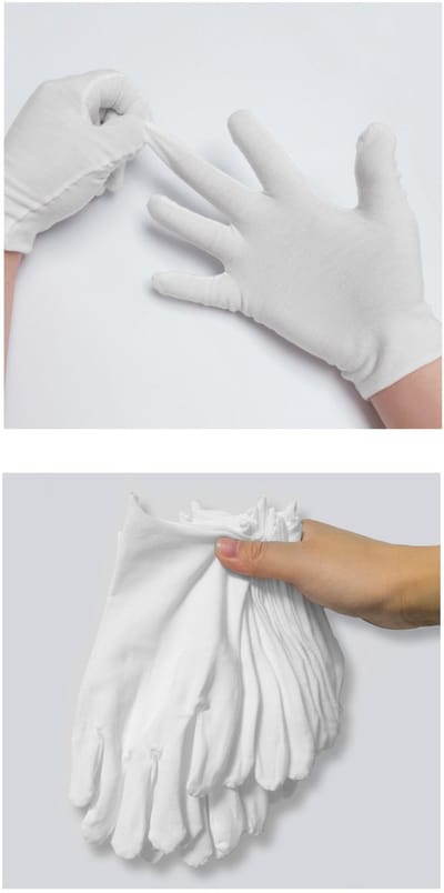 12 paar - Witte katoenen handschoenen - Ultradun - Vochtwerende handschoenen - Eén maat M